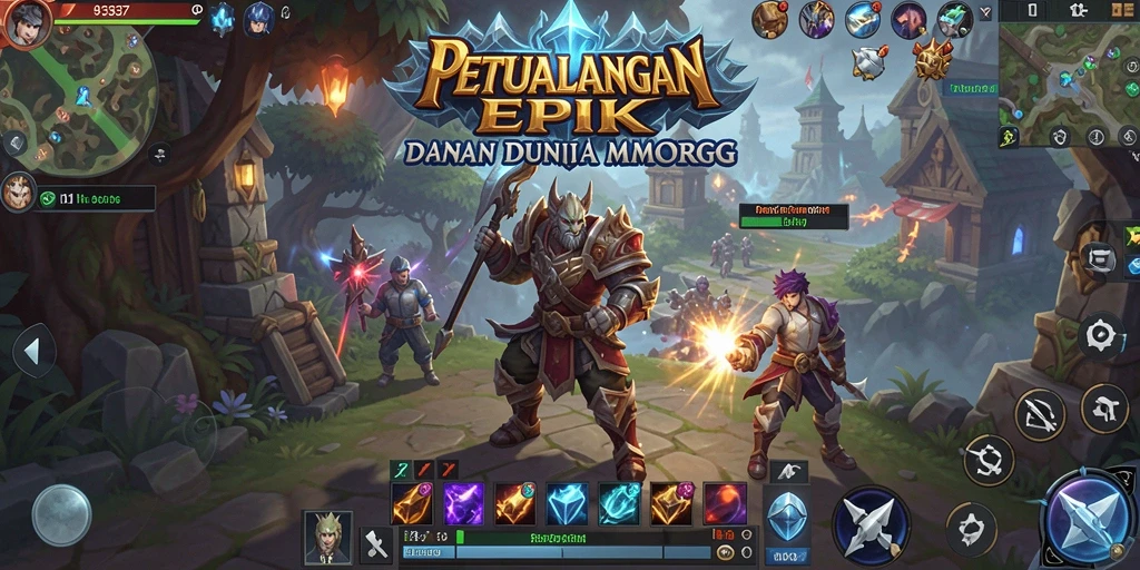 Screenshot gameplay 93337 menampilkan aksi seru dalam pertempuran MMORPG.
