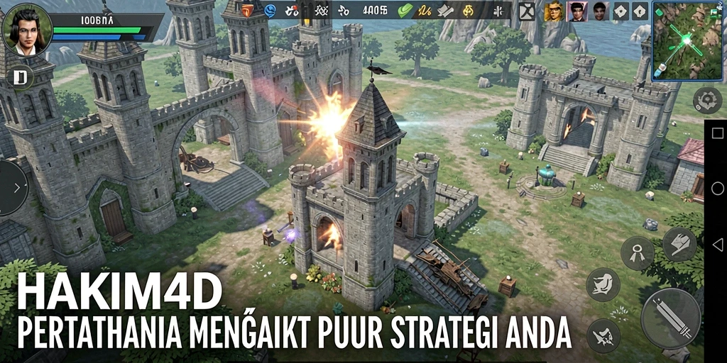 Gameplay HAKIM4D yang menampilkan pertempuran Tower Defense yang seru.