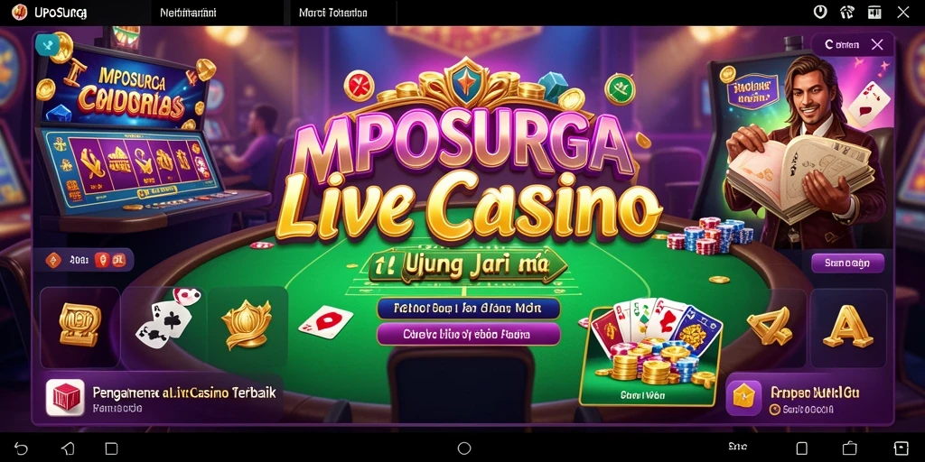 Screenshot gameplay MPOSURGA dengan dealer profesional di meja kasino.
