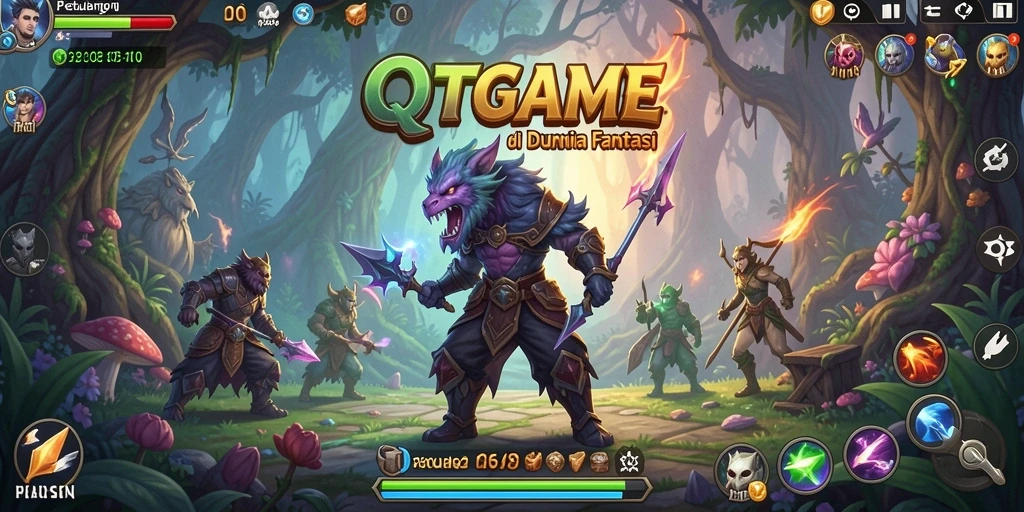 Tampilan gameplay seru QTGAME di dunia fantasi.
