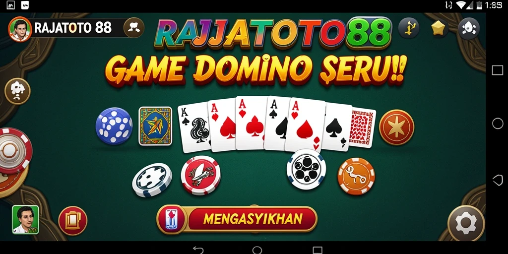 Tampilan menarik gameplay Domino di RAJATOTO88 yang seru.