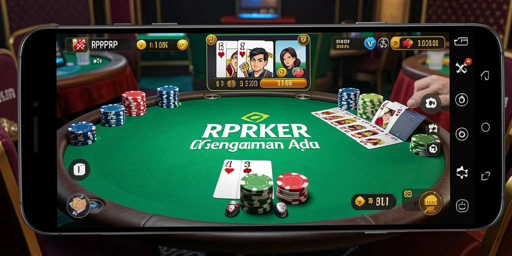 Tampilan menarik dari gameplay Poker yang mendebarkan.