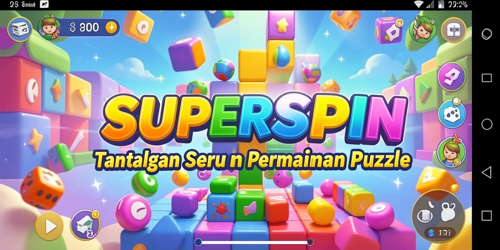 Tampilan gameplay SUPERSPIN yang menantang dan menarik.