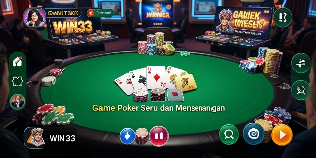Tampilan gameplay Poker yang menarik di WIN33.